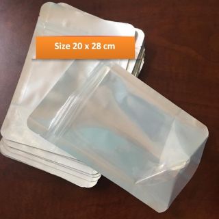 1KG TÚI ZIP BẠC ( TÚI ZIPPER ĐỰNG 500G KHÔ GÀ)