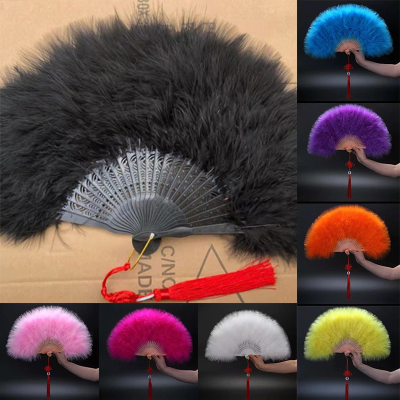 Quạt Lông Vũ Cầm Tay Có Thể Gập Lại Cho Nữ