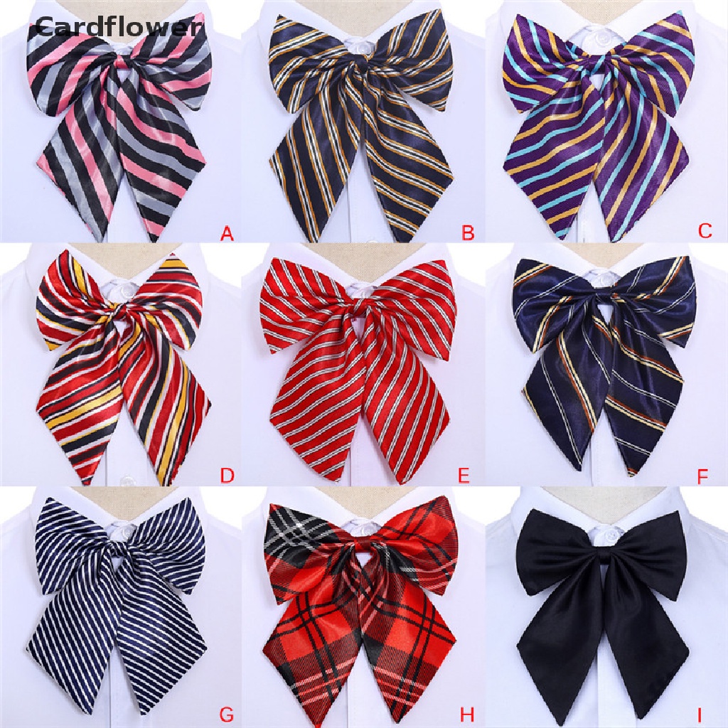 &lt; Cardflower &gt; Nơ Đeo Cổ Bằng Lụa Kẻ Sọc Thắt Nơ Cho Nữ Giảm Giá