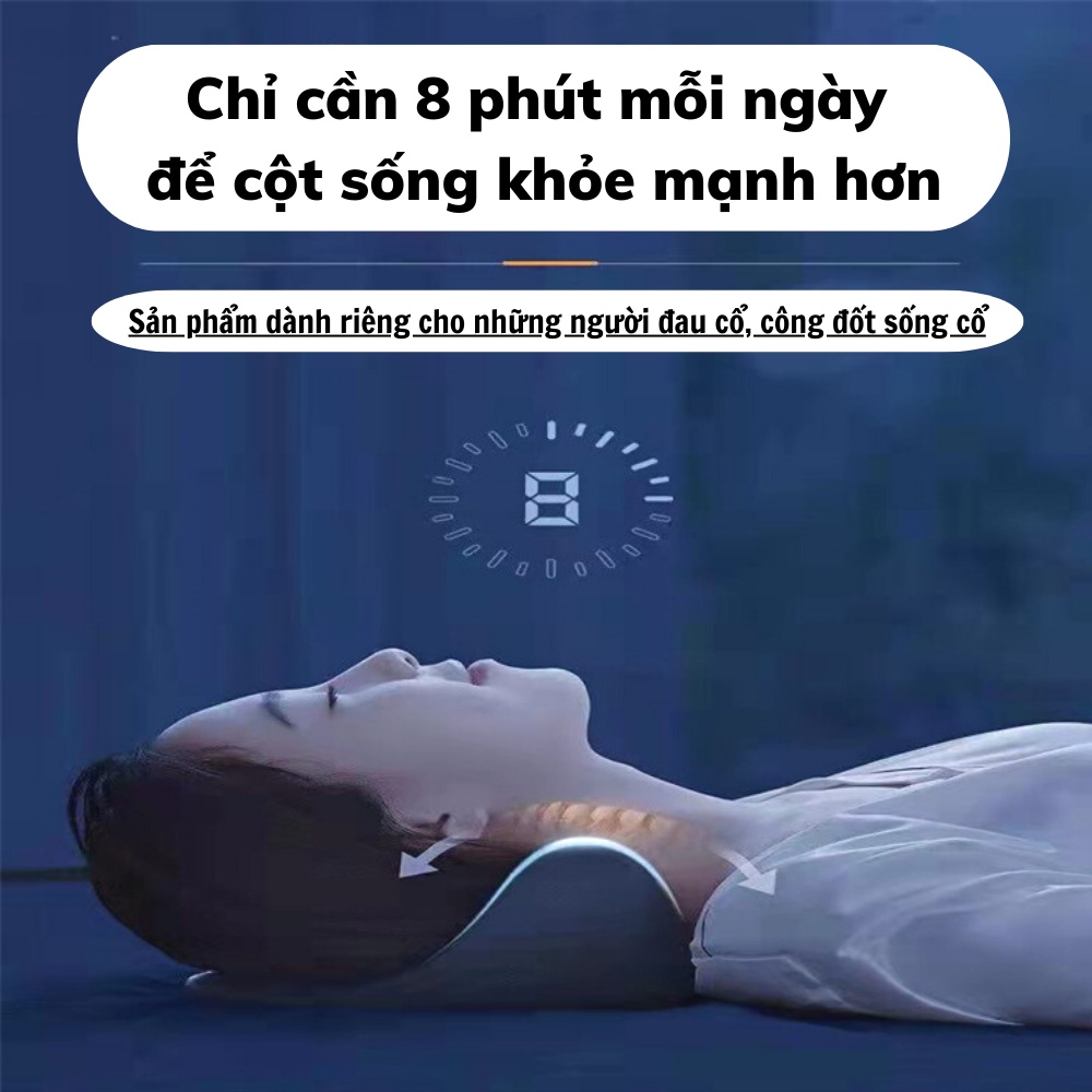 Gối Massage Cổ Vai Gáy,Gối Bấm Huyệt Chống Gù Phục Hồi Dáng Cổ