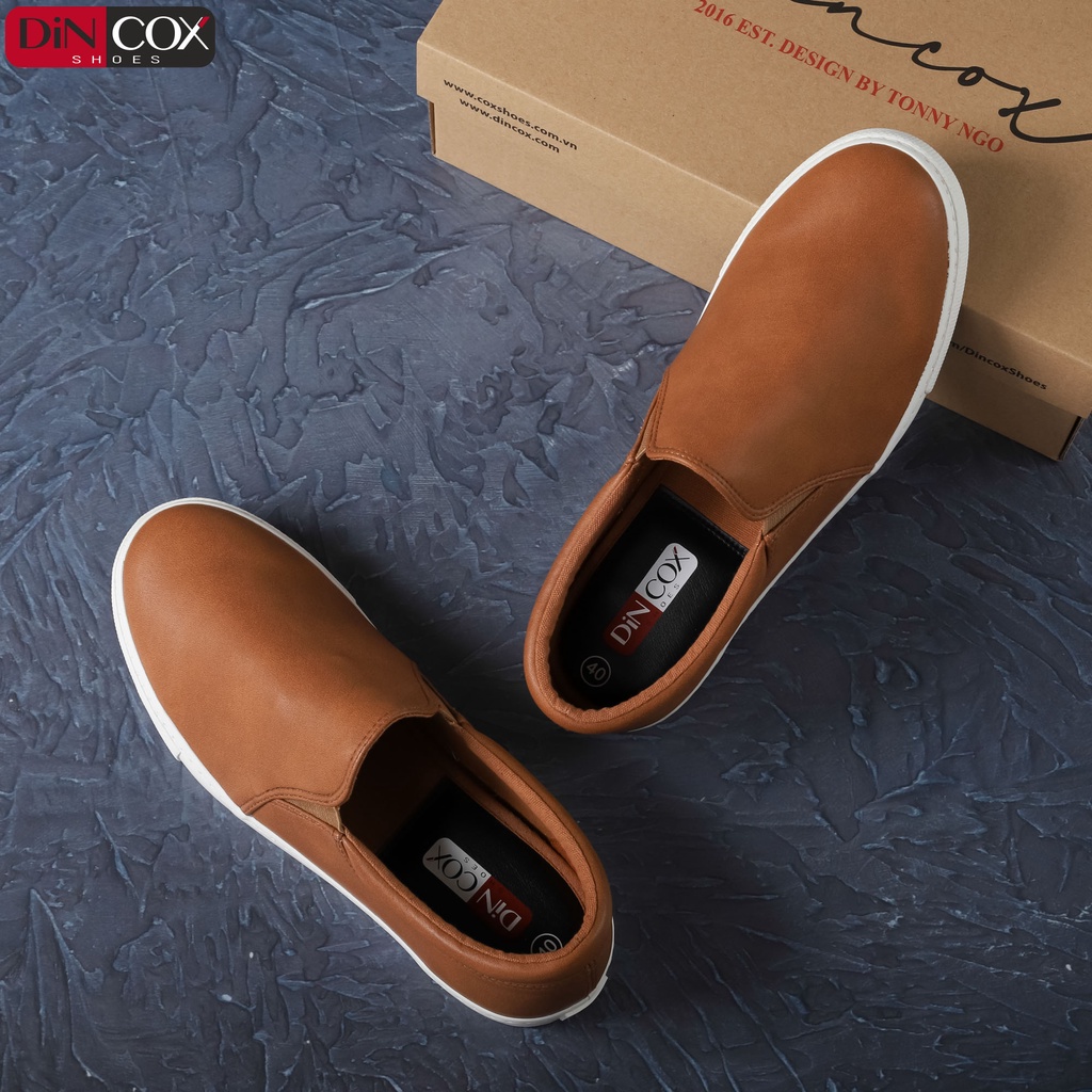 Giày Lười Sneaker Da Nam DINCOX C38 Đơn Giản, Lịch Lãm Tan