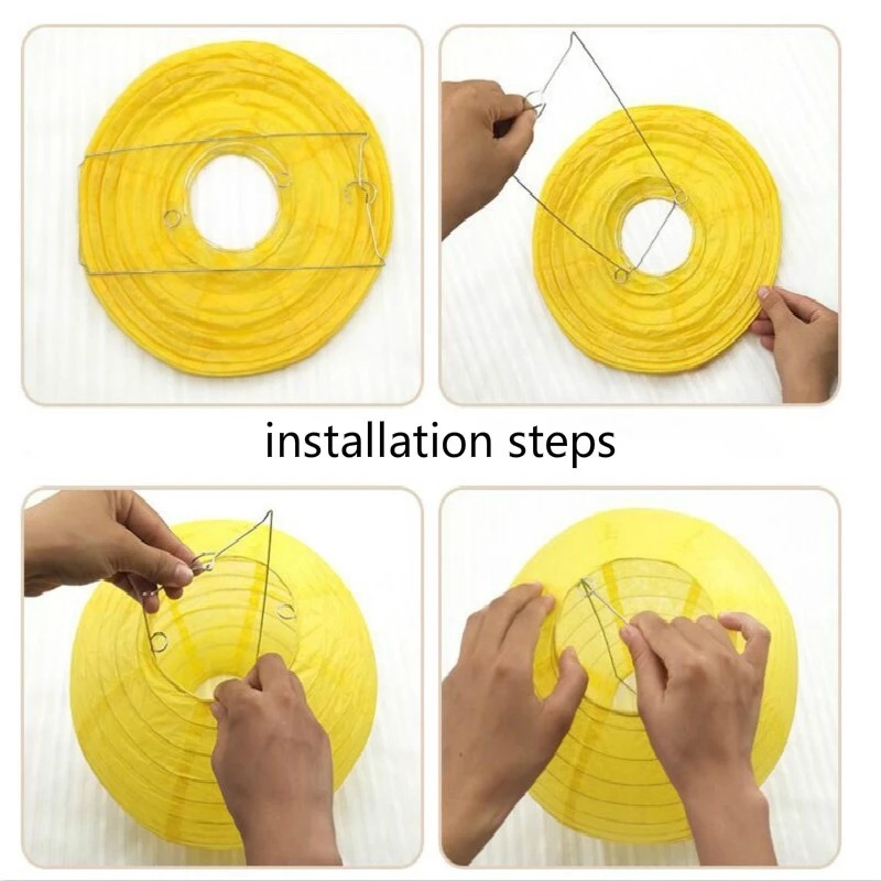 Lồng Đèn Giấy Hình Tròn 6 inch Có Thể Gập Lại Trang Trí Nhà Cửa DIY