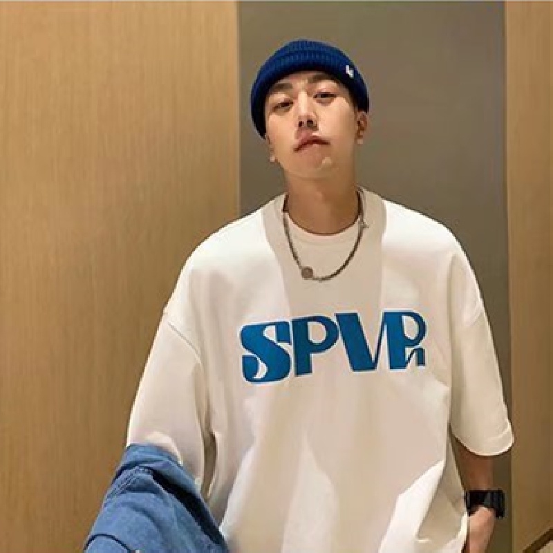 Áo Thun Tay Ngắn Dáng Rộng In Chữ Phong Cách Hip Hop Hàn Quốc Thời Trang Mùa Hè Cho Nam Giới Có Size M-5XL