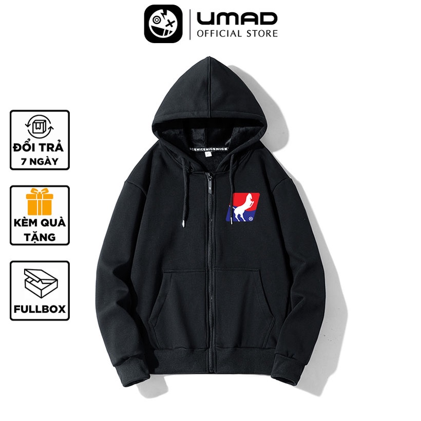 Áo khoác dây kéo UMAD unisex racing biker Uma nam nữ vải da cá cao cấp co giãn 4 chiều, thoáng mát