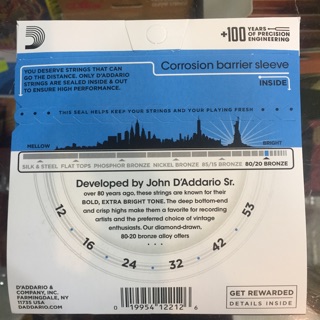 Dây đàn Aucostic D'Addario EJ 11 (cỡ 12-53)