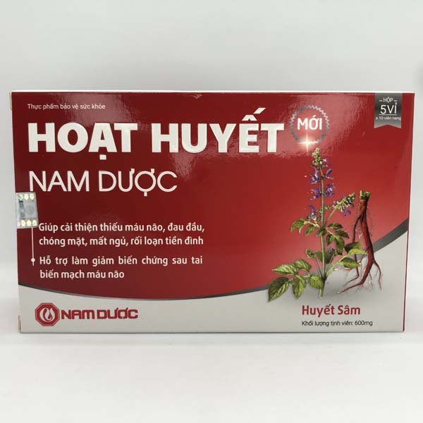 Hoạt Huyết NAM DƯỢC - Giúp cải thiện thiếu máu não, đau đầu (Hộp 50 viên) hop lon