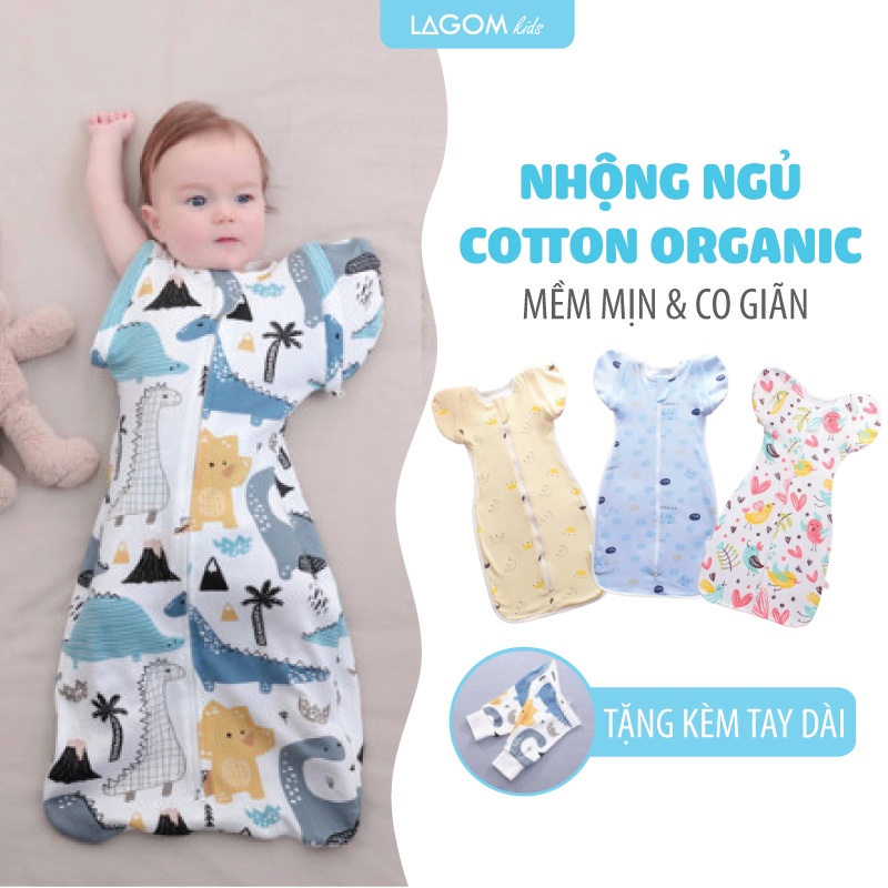 [CHÍNH HÃNG] Nhộng Chũn Cho Bé Cotton Organic | Nhộng Ngủ Cho Bé Sơ Sinh 0 - 6 Tháng