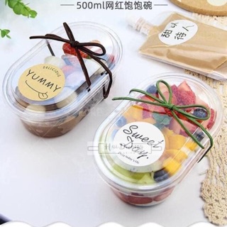 Hộp nhựa oval có nắp (10hop)