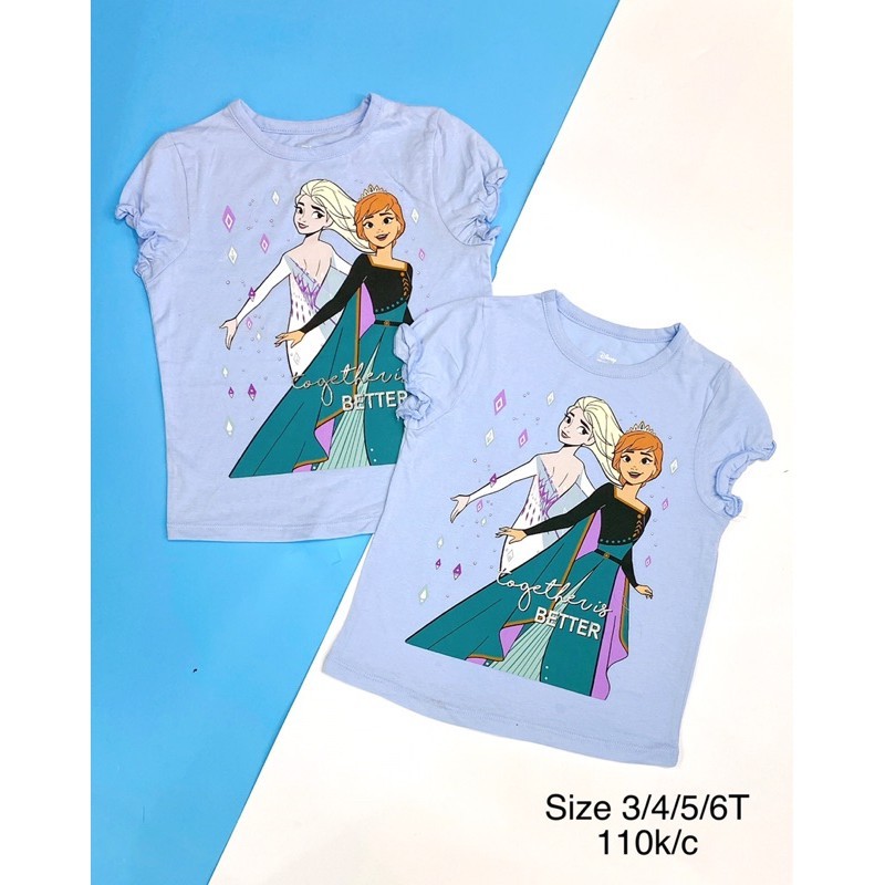 (XẢ SIÊU SỐC) Áo phông cotton bé gái hàng xuất Elsa /chuột Minnie/Unicorn đẹp 2021