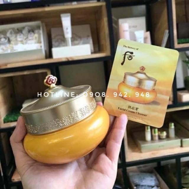 [AUTH] [GIFT SAMPLE] - 1 gói kem tẩy trang Whoo Gongjinhyang Facial Cream Cleanser vàng 2ml