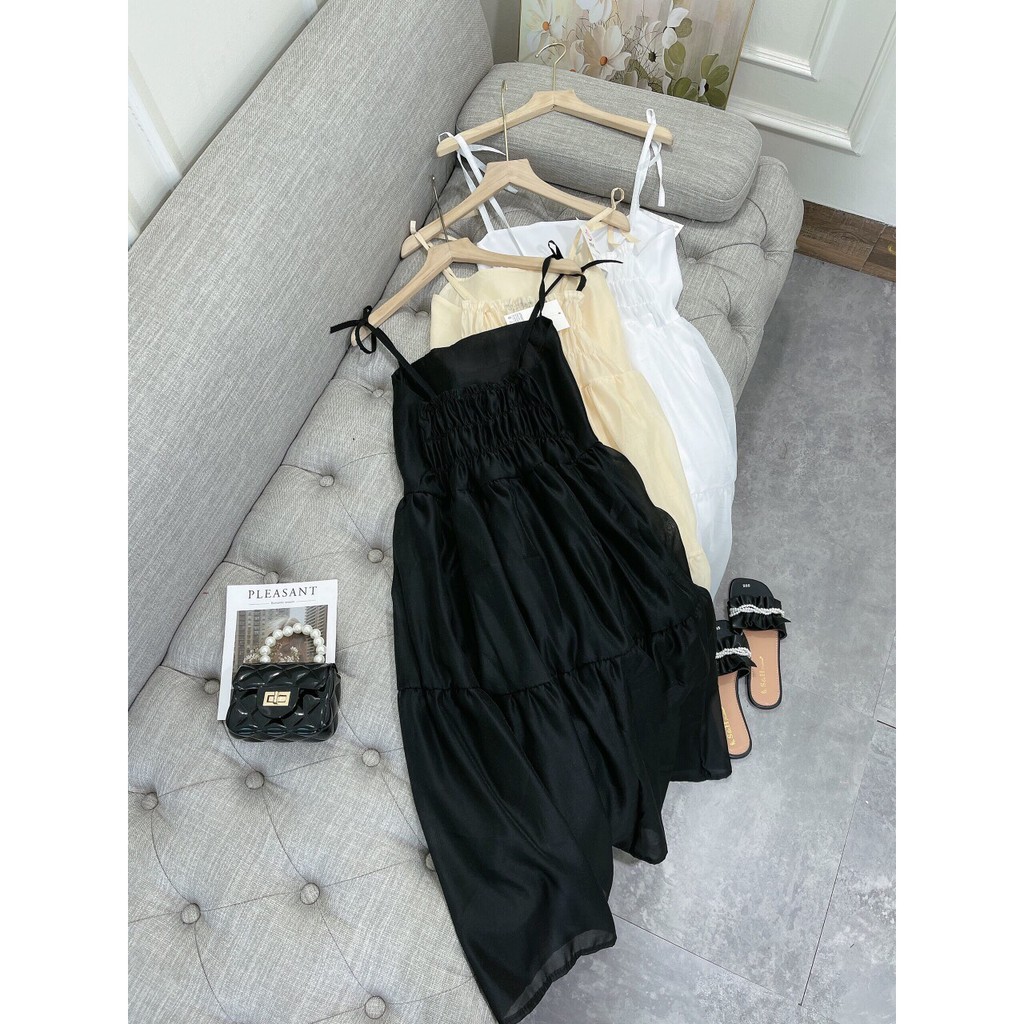 Váy Nữ , Đầm Maxi Hai Dây Chât Đũi Tơ Hai Lớp Siêu Xinh | BigBuy360 - bigbuy360.vn