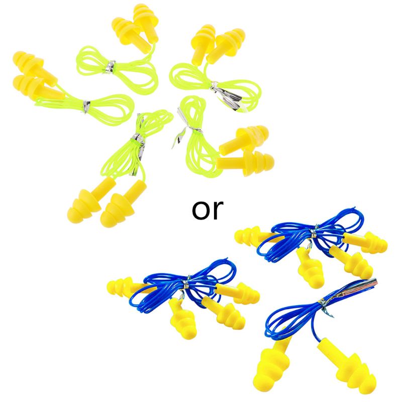 Set 5 Cặp Nút Bịt Tai Bằng Silicon Mềm Thoải Mái Chống Nước Chống Ồn Khi Bơi Lộ