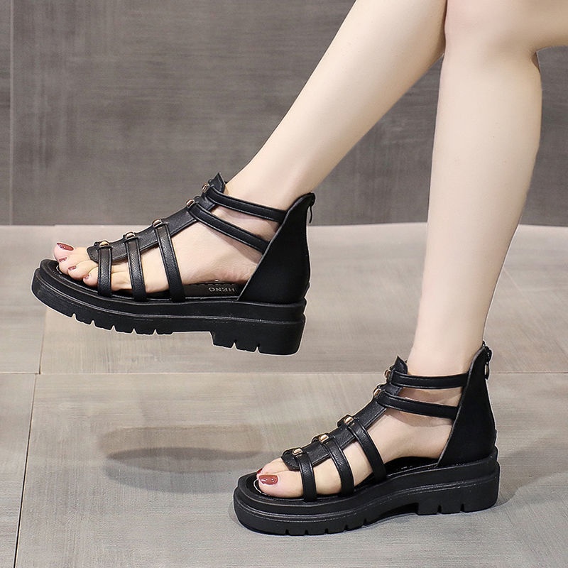 Giày Sandal Đế Dày Mùa Hè Phong Cách Hàn Quốc Mới Dễ Phối Đồ