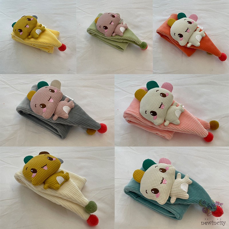 Khăn choàng cổ giữ ấm họa tiết hoạt hình phong cách Hàn Quốc cho bé