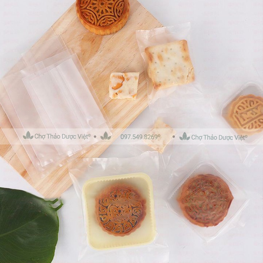 100 Túi trắng mờ hàn miệng đựng bánh kẹo trà (Bao bì nilong đựng bánh quy) - Chợ Thảo Dược Việt
