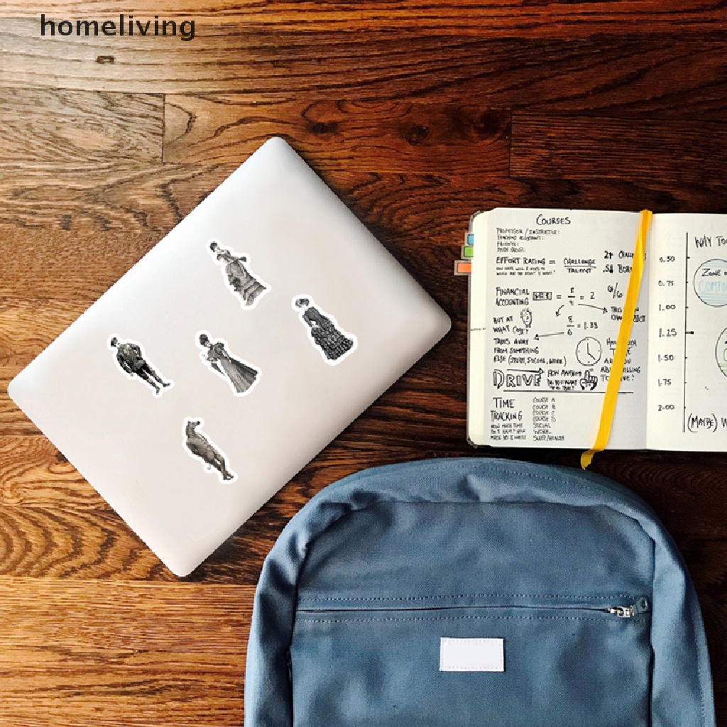 Set 50 Sticker Dán Trang Trí Sổ Tay DIY Hình Vé Máy Bay Phong Cách Châu Âu Cổ Điển