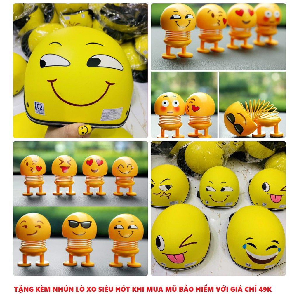 Mũ bảo hiểm icon cảm xúc ngộ nghĩnh tặng kèm emoji cute