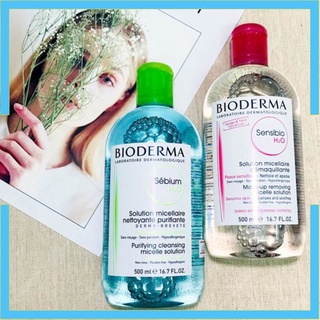 Nước Tẩy Trang Bioderma H2O 500ml Créaline Hồng, Sébium Xanh