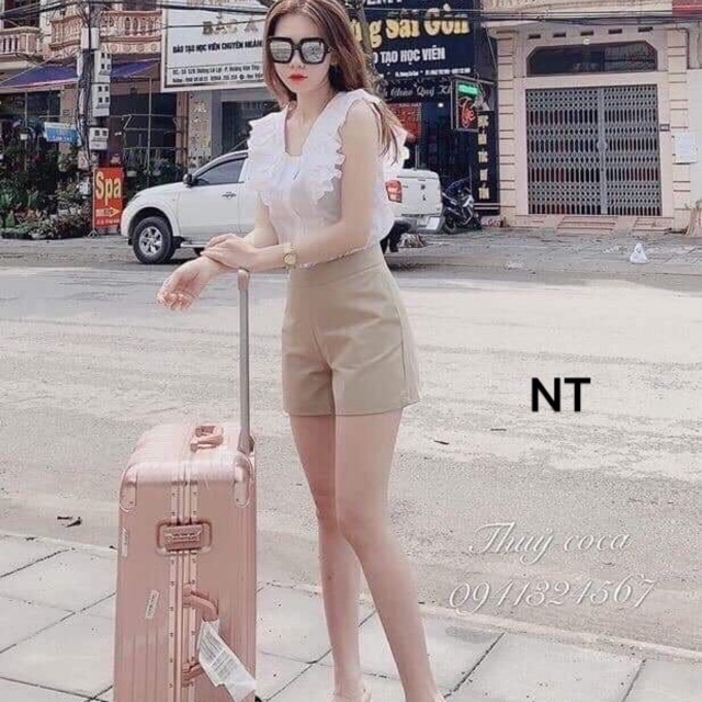 Sét áo tay bèo kèm quần đùi kaki NTA0320