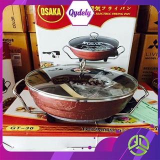 Nồi lẩu điện, bếp lẩu đa năng cao cấp osaka, nồi nấu lẩu nướng hấp xào chiên rán đa năng. to dày bền đẹp - qydely