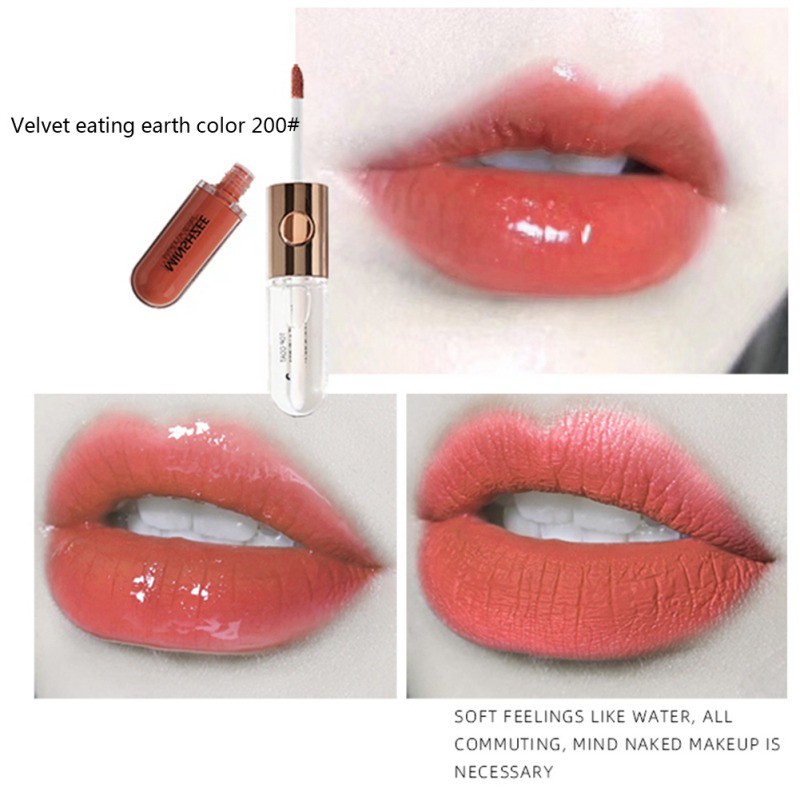 Son kem hai đầu Minshzee dưỡng ẩm lâu trôi chống thấm nước và không dính thành cốc