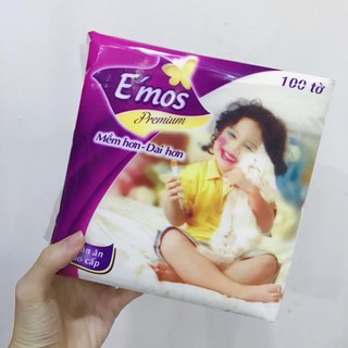 Khăn giấy đa năng 2 lớp E'mos (100 tờ)