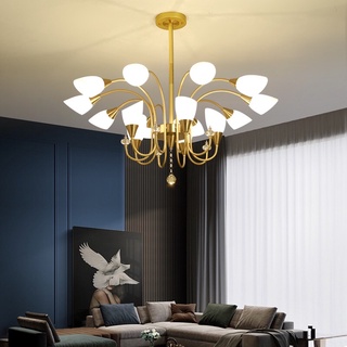 Đèn chùm Thân Vàng Trang Trí Nội Thất 15 Tay hàng cao cấp