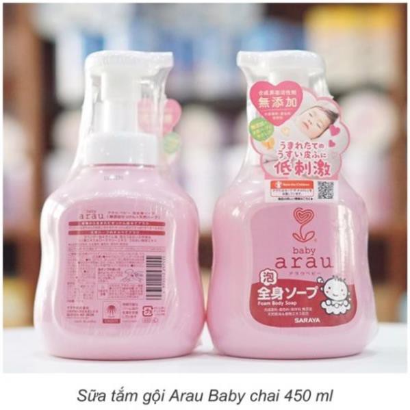 Sữa Tắm Gội Cho Bé Arau Baby Nhật Bản 450ml 100% Thiên Nhiên Nâng Niu Làn Da Nhạy Cảm Của Bé Yêu