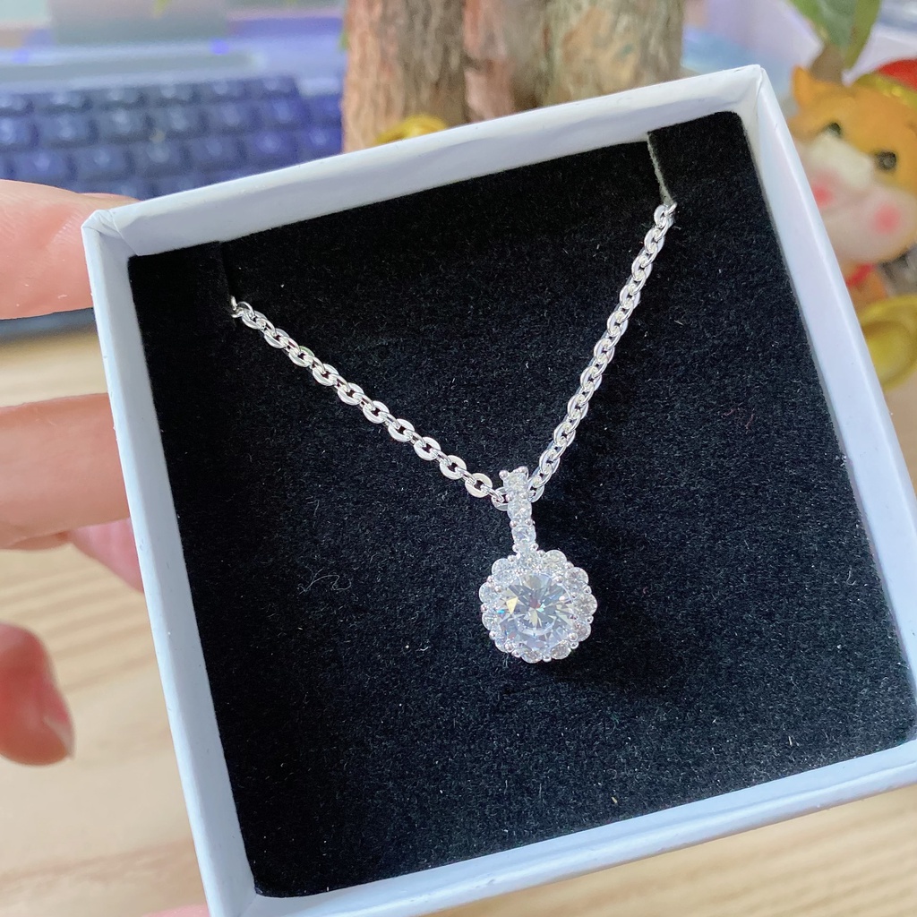 Dây chuyền bạc Thiên kim P2 cao cấp đính đá pha lê sang trọng ANTA Jewlery - ATJ5504-D