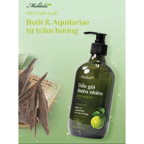 Maldala Dầu gội Thiên nhiên, Kích thích mọc tóc, giảm rụng tóc - Chai 500ML