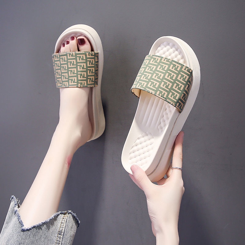 🎀 COOL A Dép Đi Trong Nhà Đế Dày Mềm Mại Thoải Mái Thời Trang Mùa Hè Cho Nữ Dép thắt nơ của phụ nữ mặc bên ngoài thời trang ngoài dày dặn đáy không trơn trượt từ bãi biển kéo dép