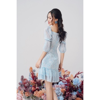 Váy, đầm nữ cổ vuông đuôi cá