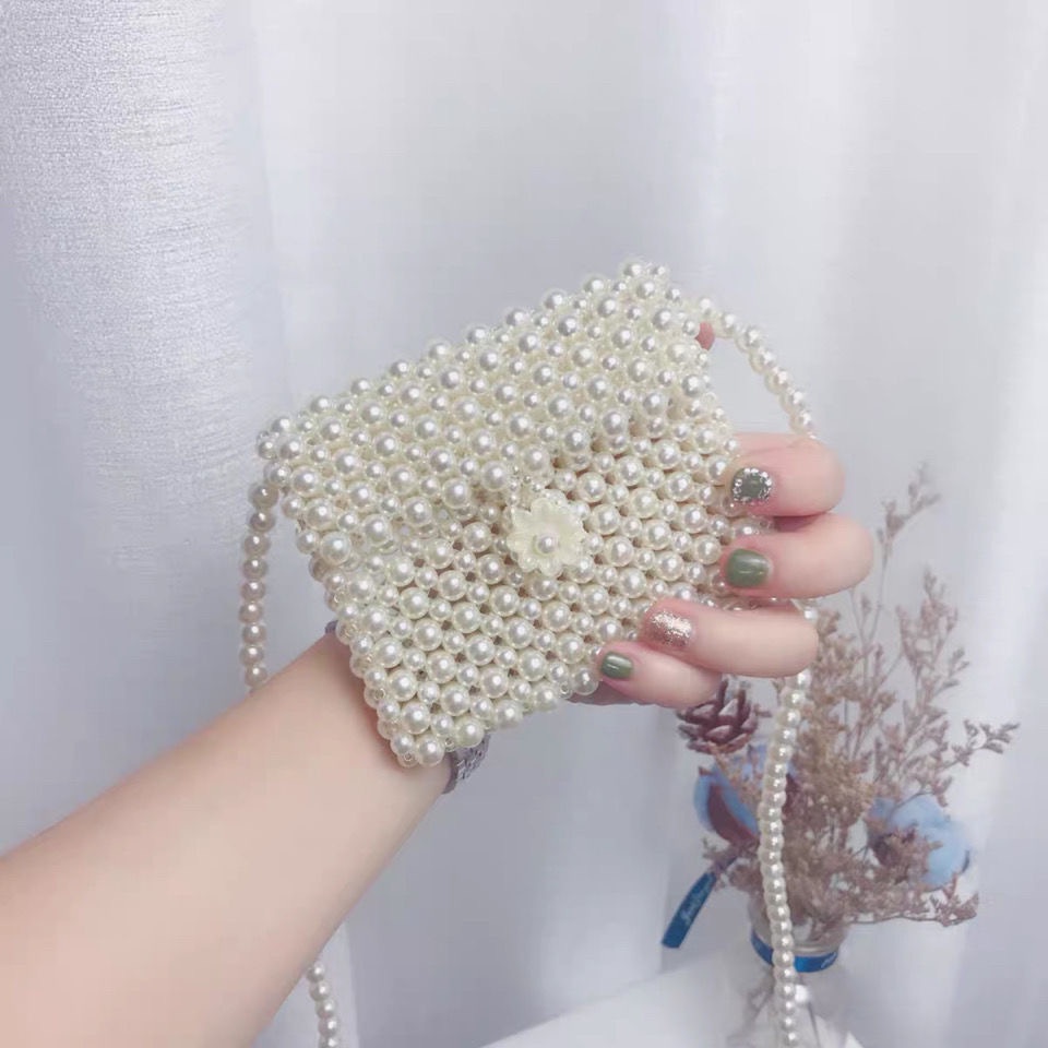 Túi xách đính các hạt trong suốt phong cách retro cho bạn nữ