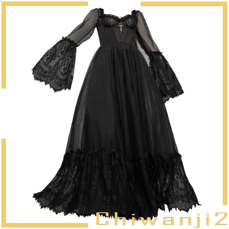 Đầm dài tay ống loe phối ren xuyên thấu gợi cảm cho nữ
 | BigBuy360 - bigbuy360.vn