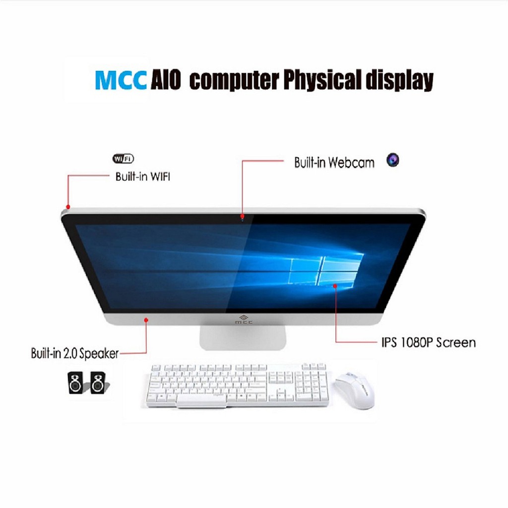 Bộ PC All in ONE (AIO) MCC2041 Home Office Computer CPU Dual 2.9Ghz/ Ram4G/ SSD120G/ Wifi/ 22inch - Chính hãng