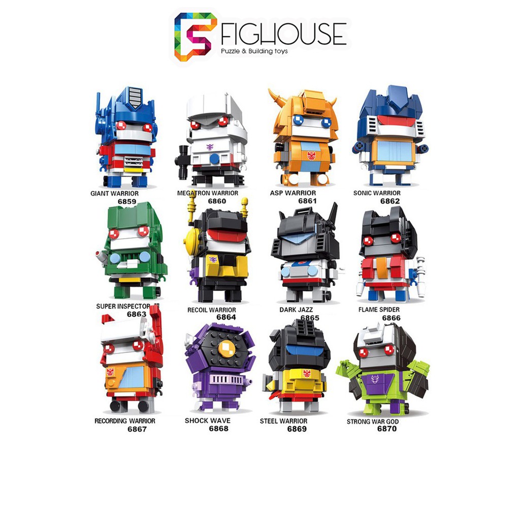 Xếp Hình Break Headz Cute Doll Các nhân vật Robot Transformers - Đồ chơi Lắp Ráp JiSi 6859-6870