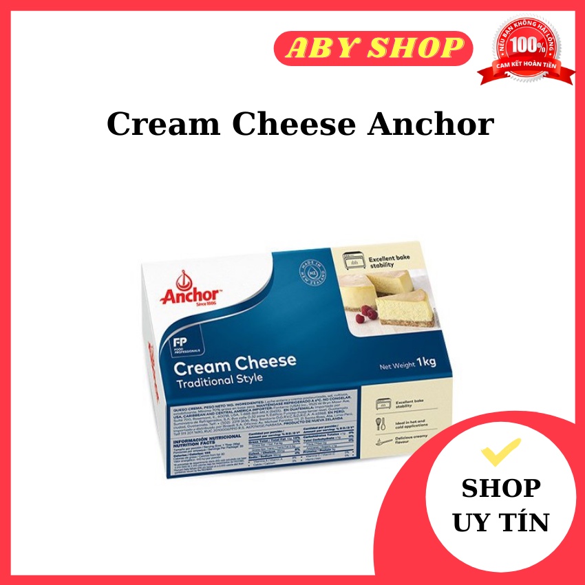 Phô mai kem LOẠI NGON 1kg phô mai Creamcheese Anchor sử dụng làm bánh, sốt