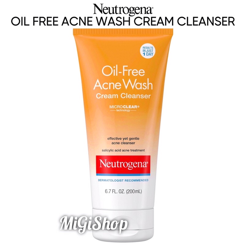 Sữa Rửa Mặt Dạng Kem Neutrogena Oil Free Acne Wash Cream Cleanser 200ml