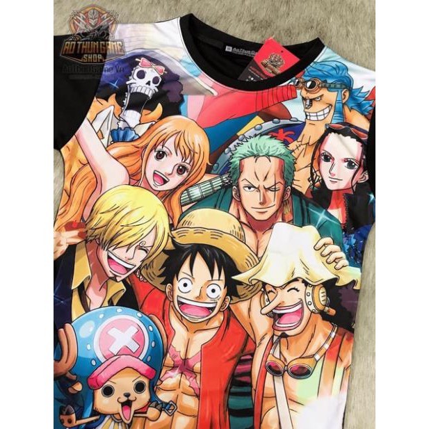 Áo One Piece nhóm Luffy Mũ Rơm v2 mới (3D Đen), áo đảo hải tặc Anime Manga (Shop AoThunGameVn) new 👈