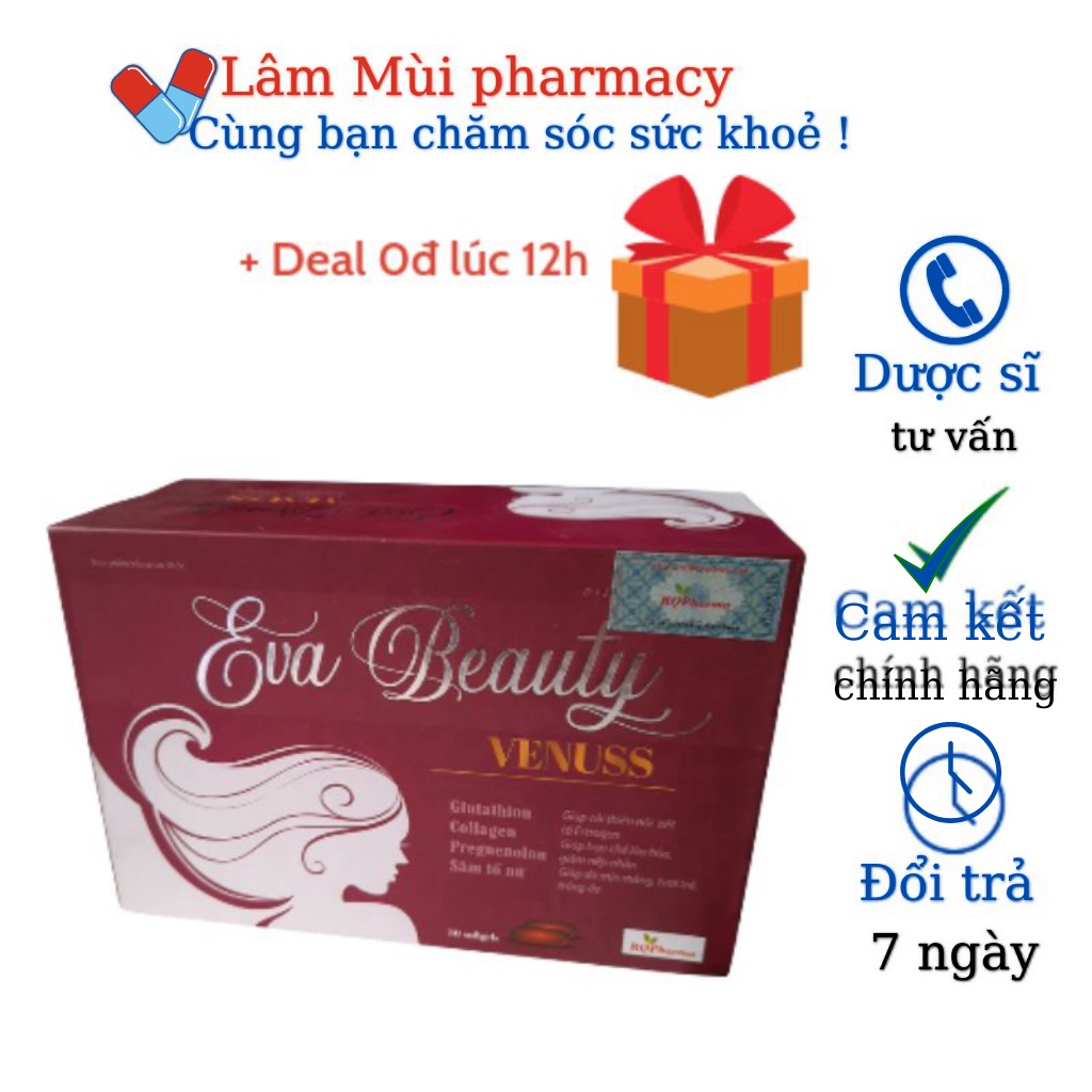 Eva Beauty Venus viên uống nội tiết tố nữ tăng cường sinh lý nữ+ làm đẹp da+ giảm nám sạm. Mua 3h tặng 1h vitamin E