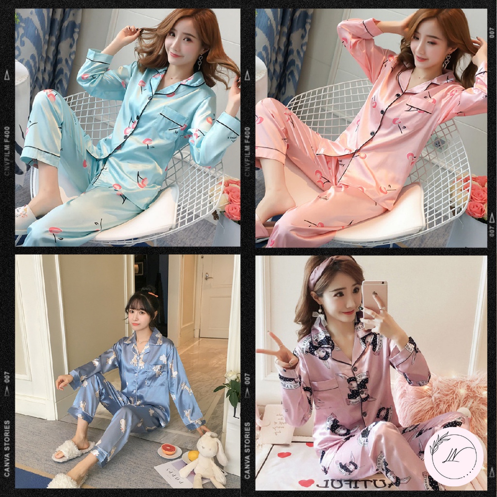 Bộ Đồ Ngủ Pyjama Lụa Cao Cấp Siêu Xinh - Dài Tay (Freesize dưới 60kg) - Summer 2022
