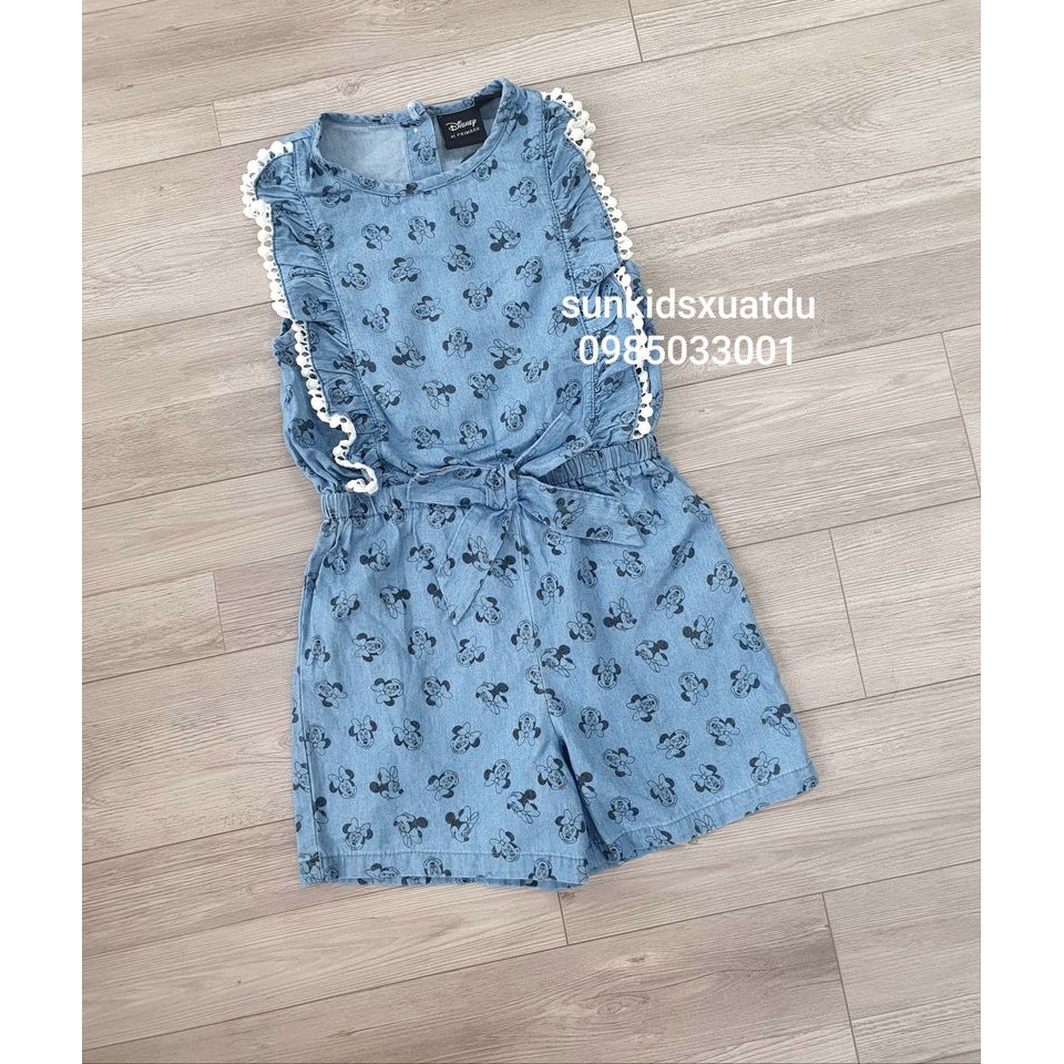 Jumsuit Minnie bò lụa viền ren