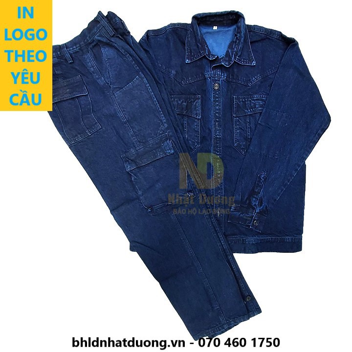 Quần áo thợ hàn thợ điện vải bò loại cao cấp, Quần áo jean thợ hàn thợ điện