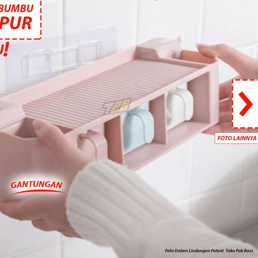 Kệ Đựng Gia Vị Gắn Tường Kèm Hộp Đựng Muỗng Tiện Dụng Cho Nhà Bếp | BigBuy360 - bigbuy360.vn