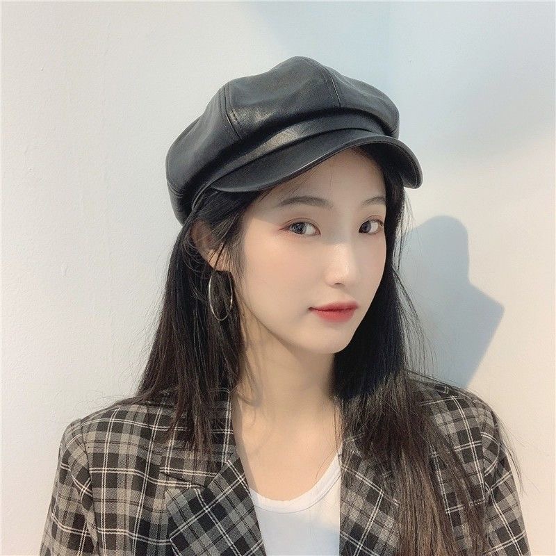 Nón Tai Bèo Dệt Kim Màu Đen Phong Cách Retro Cho Cặp Đôi