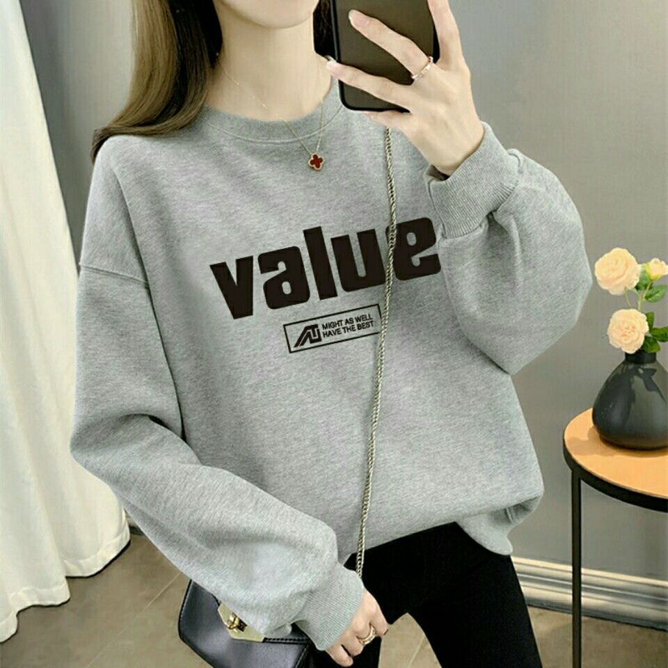 Áo Sweater Tay Dài Cổ Tròn Dáng Rộng Phong Cách Hàn Quốc Thời Trang Xuân Thu Mới Cho Nữ