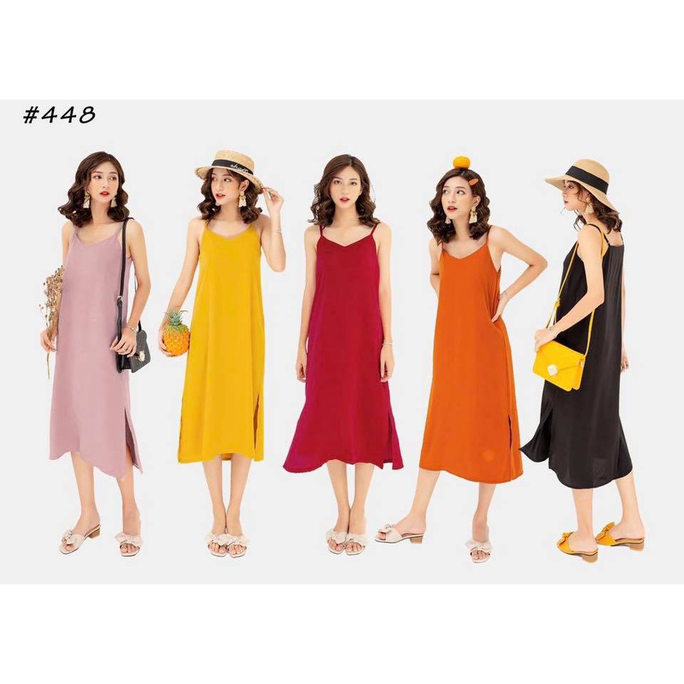 ĐẦM 2 DÂY NHIỀU MÀU CHẤT LỤA MỀM MỊN PHONG CÁCH [KÈM ẢNH THẬT]