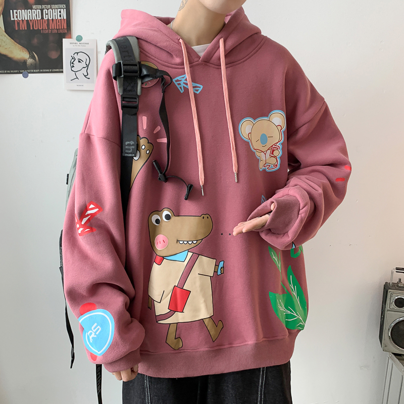 Áo Hoodie Dáng Rộng Họa Tiết Hoạt Hình Phong Cách Hàn Quốc Thời Trang Cho Nam / Nữ | BigBuy360 - bigbuy360.vn