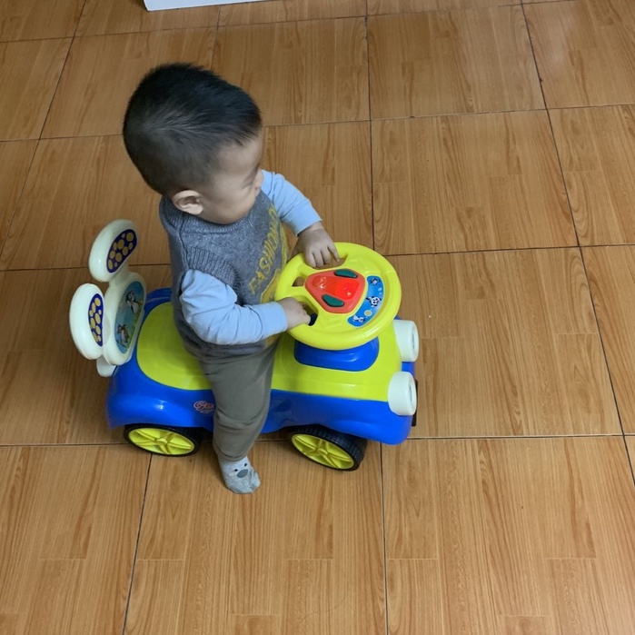 Xe Chòi Chân Cho Bé Có Nhạc Sành Điệu, Bảo Hành 6 tháng, xe lắc chòi chân cho bé Heo Peppa, Minion
