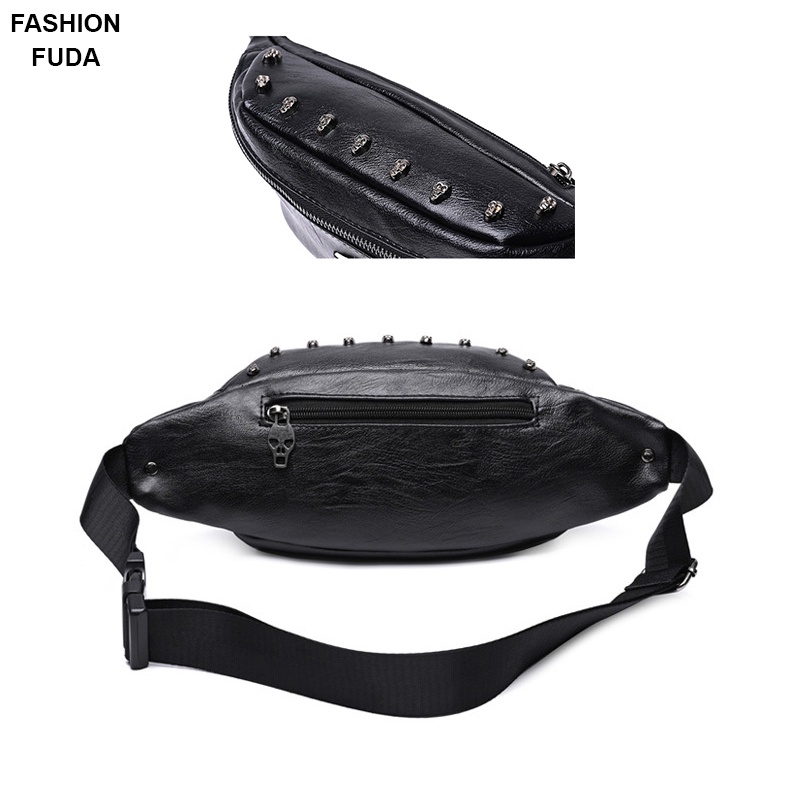 Túi bao tử nam nữ đi chơi cao cấp FUDA túi đeo chéo da nam thời trang unisex đeo vai chống nước